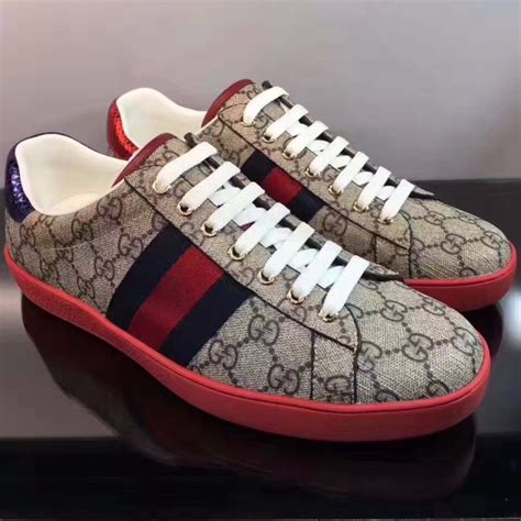 black and red gucci sneakers|Gucci red canvas sneakers.